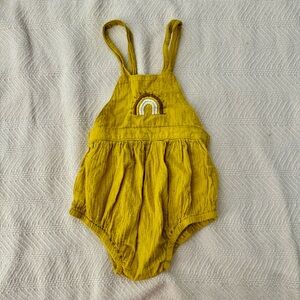 Wild Wawa mustard yellow rainbow romper